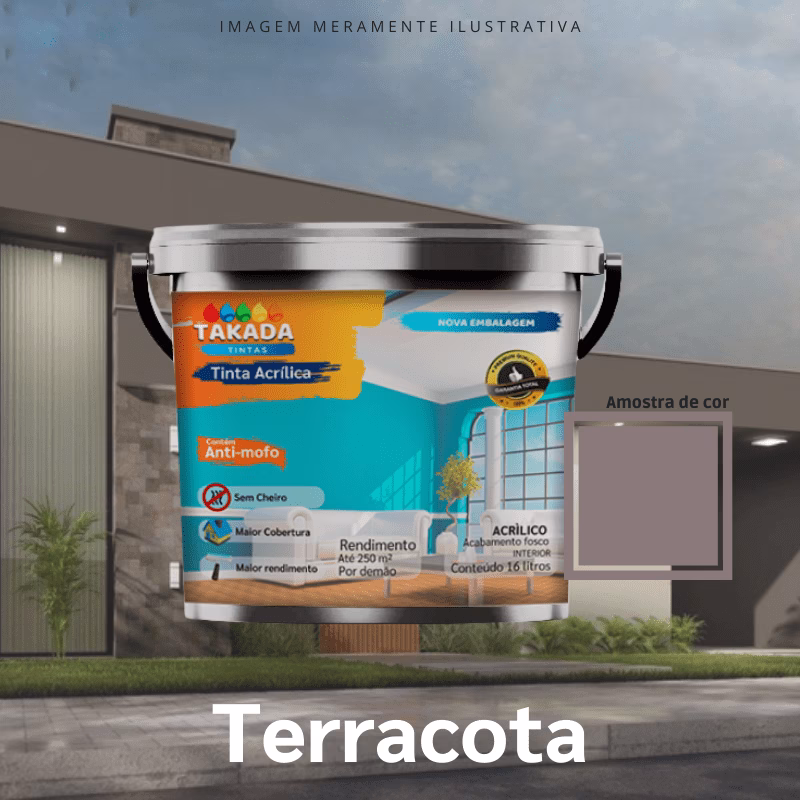 Tinta acrílica Takada Tintas 3,6 Litros Terracota