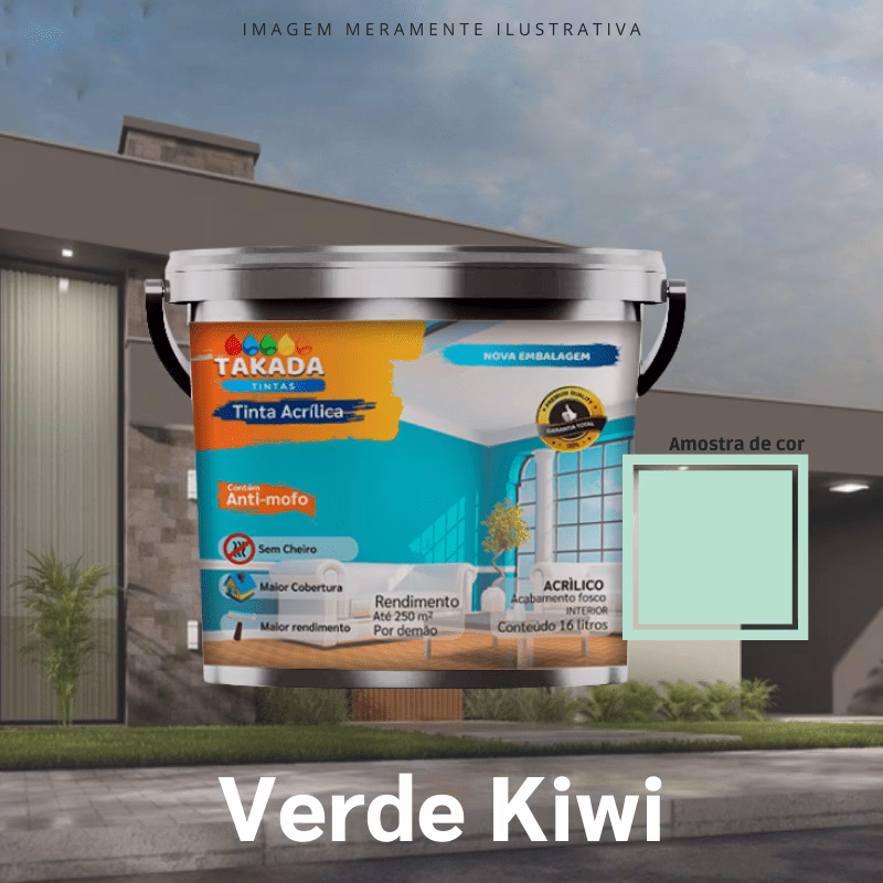 Tinta acrílica Takada Tintas 3,6 Litros Verde Kiwi