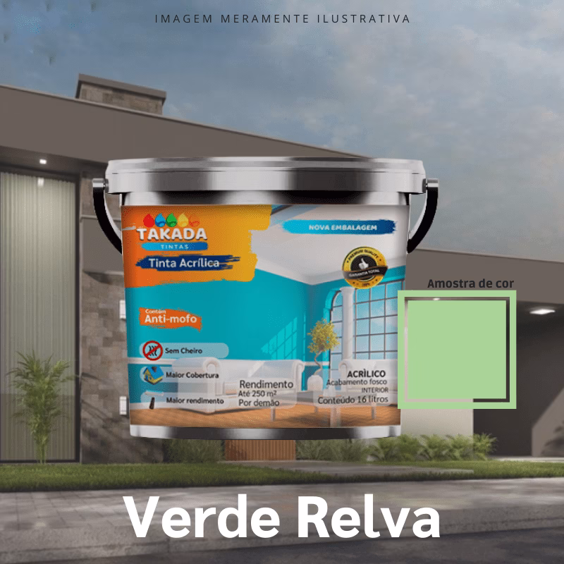 Tinta acrílica Takada Tintas 3,6 Litros Verde Relva