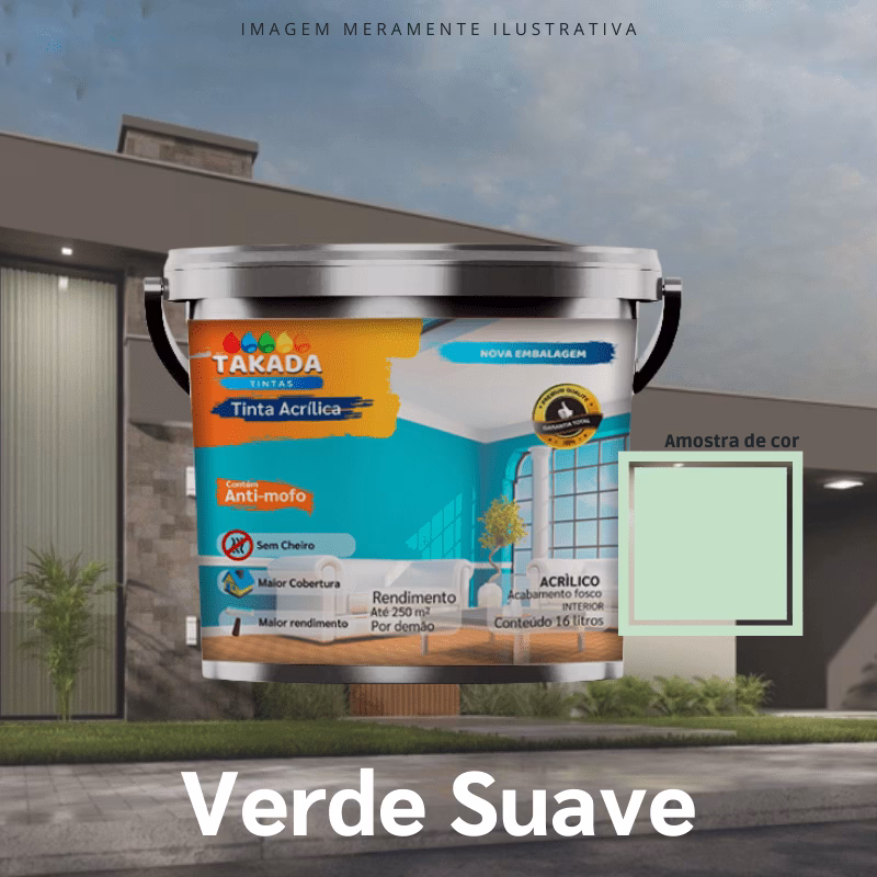 Tinta acrílica Takada Tintas 3,6 Litros Verde Suave