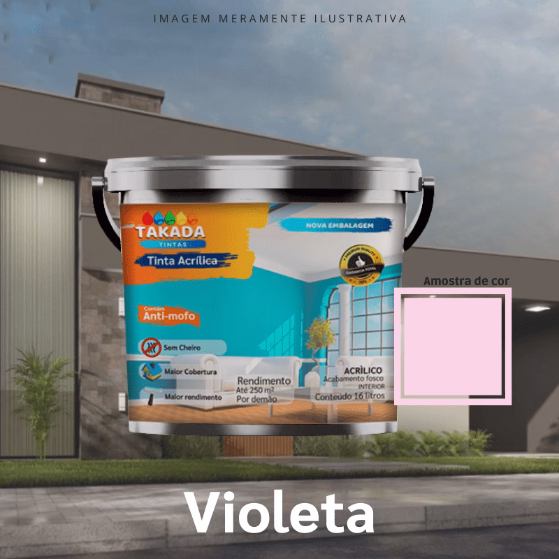 Tinta acrílica Takada Tintas 3,6 Litros Violeta
