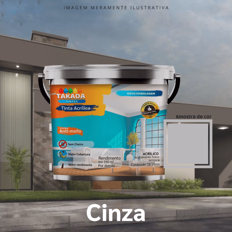 Tinta acrílica Takada Tintas 3,6 Litros Cinza