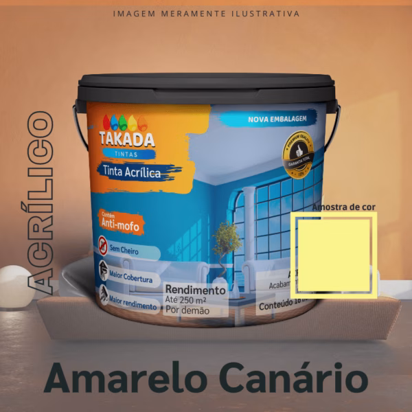 Tinta Takada Tintas 16L Amarelo Canário